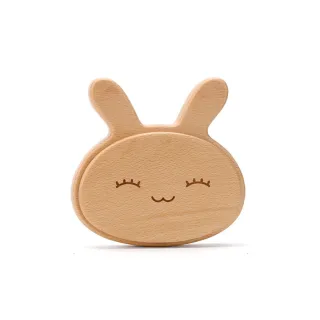 【樂邁家居】優質櫸木 兒童 乳牙保存盒(附贈 胎毛玻璃瓶 小兔子造型)