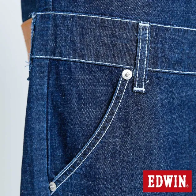 【EDWIN】男女裝 503 工裝連身牛仔褲-中性(原藍色)