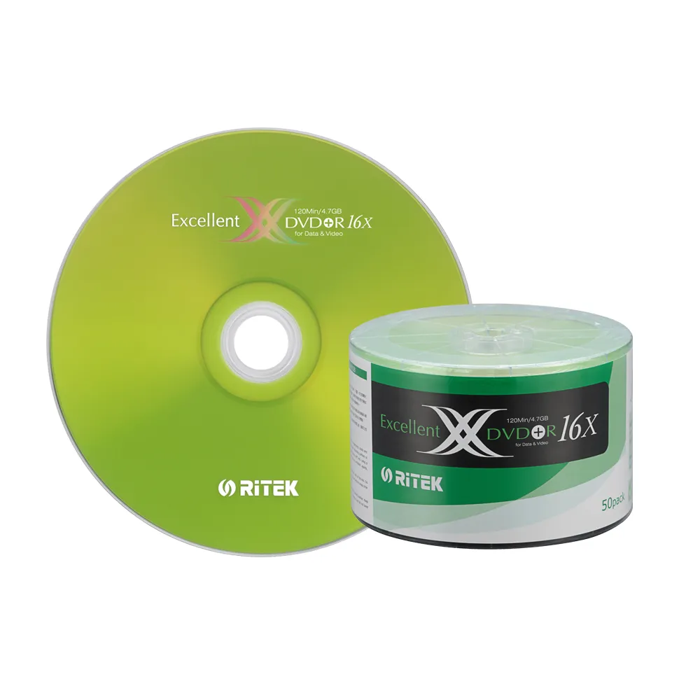 【RITEK錸德】16x DVD+R 4.7GB X版/50片裸裝