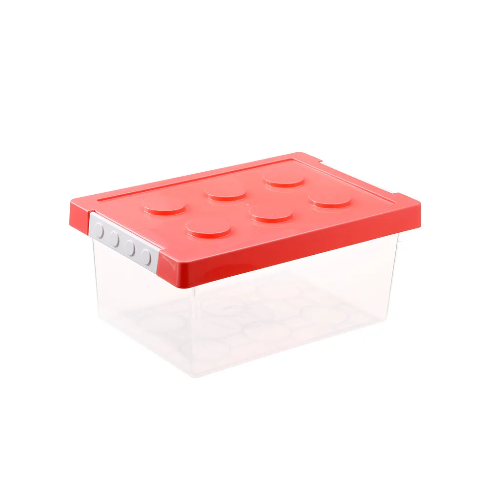 【日本霜山】樂高可疊式積木玩具收納盒-5L-3入-4色可選