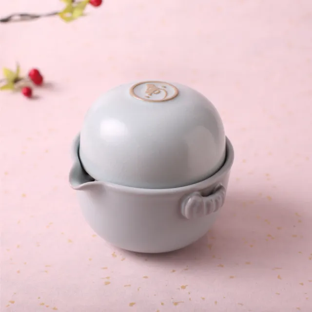 【LohasPottery 陸寶】汝窯仙石隨手泡-旅行茶具(一壺一杯一壺袋 茶具/禮品/禮物/收藏)
