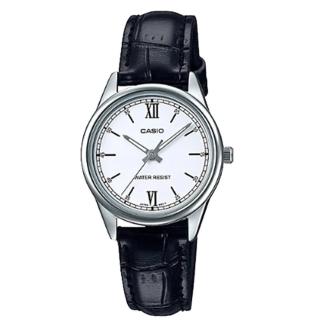 【CASIO 卡西歐】CASIO 指標女錶 皮革錶帶 白 生活日常防水(LTP-V005L-7B2)