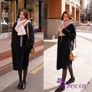 【Decoy】輕柔兔毛＊加厚交叉固定保暖圍巾/淺粉