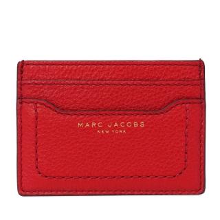 【MARC JACOBS 馬克賈伯】燙金字母 荔枝紋皮革多層卡片名片夾(紅色)
