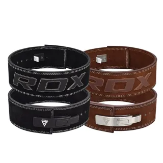 【RDX】自動扣頭 真皮舉重腰帶 WBL- 4LN 4LB(專業健身 腰帶 自動扣頭 重訓 舉重 真皮 全皮)