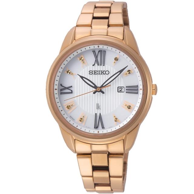 SEIKO 精工 LUKIA時光太陽能女錶玫瑰金 SUT364J1