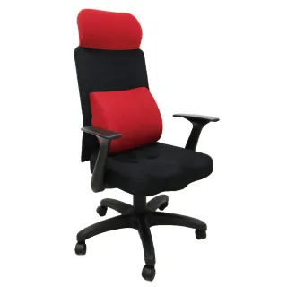 【Z.O.E】卡奇斯高背護腰網椅/3D立體坐墊(紅色)