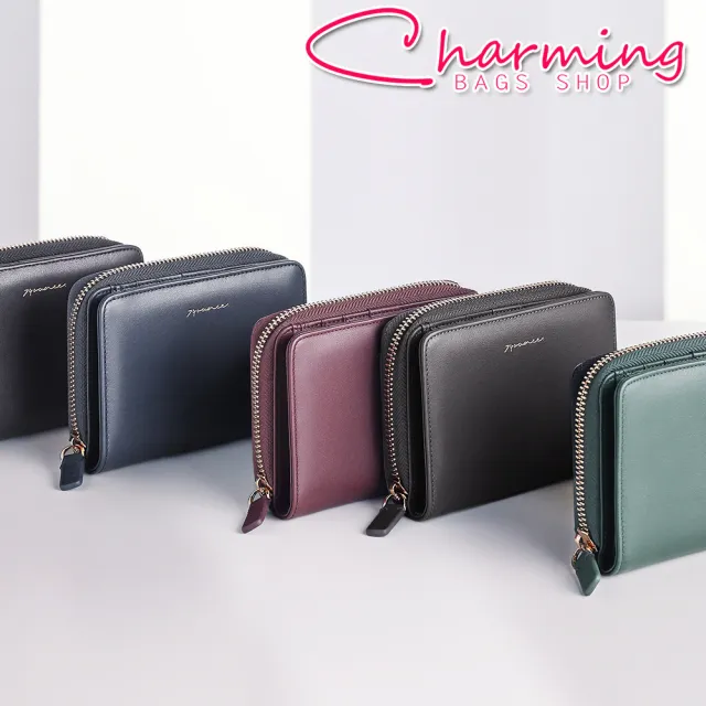 【Charming Bags】Elegant 真皮ㄇ字拉鍊中夾(LN-756-EL-W)