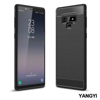 【YANG YI 揚邑】Samsung Galaxy Note 9 碳纖維拉絲紋軟殼散熱防震抗摔手機殼(6.4吋)