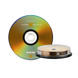 【RITEK錸德】8x DVD+R DL 8.5GB X版/10片布丁桶裝