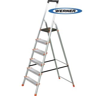 【WERNER】6階 鋁合金大平臺家用鋁梯/A字梯(L236R-2)