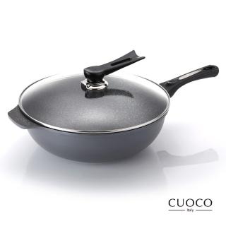 【義大利CUOCO】大寶T3系列鈦晶巖深炒鍋38cm-電磁爐適用