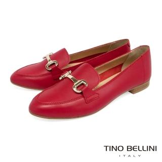 【TINO BELLINI 貝里尼】義大利進口經典馬銜扣樂福鞋TF9011(紅)