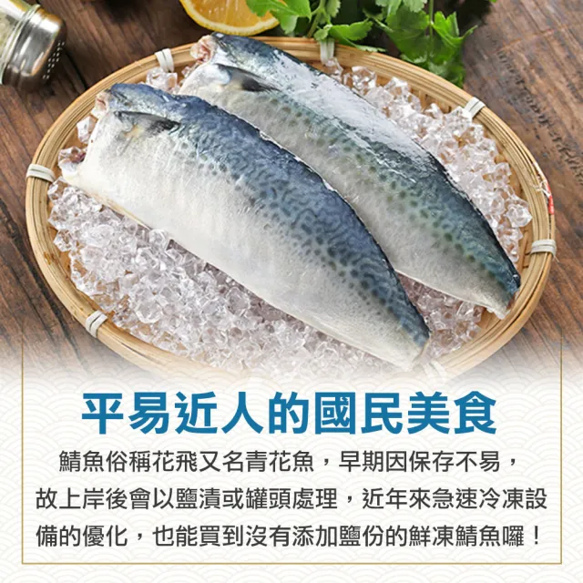 【享吃海鮮】南方澳鮮撈無鹽鯖魚50片組(2片裝/110-120g/片)