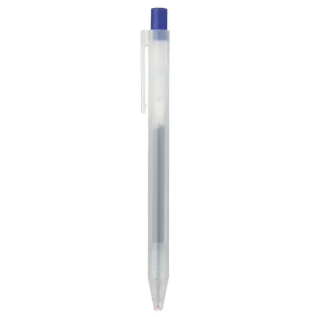 【MUJI 無印良品】自由換芯按壓滑順膠墨筆/藍0.5mm
