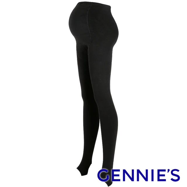 【Gennies 奇妮】厚棉可調式孕婦專用踩腳褲襪(黑HM47)