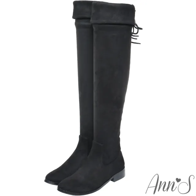 【Ann’S】貼腿版-小個子救星兩穿馬甲防水絨布過膝靴(黑)