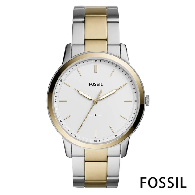 【FOSSIL】領袖菁英風範雙色不鏽鋼腕錶-白色x44mm(FS5441)