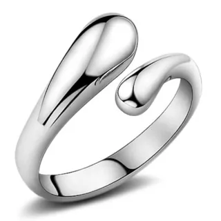 【馥瑰馨盛】招財財運流轉水滴銀飾戒指尾戒(含開光加持)