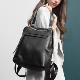 【2R手工真皮】頭層牛皮ModernL摩登魚口2Way後揹包 摩登黑