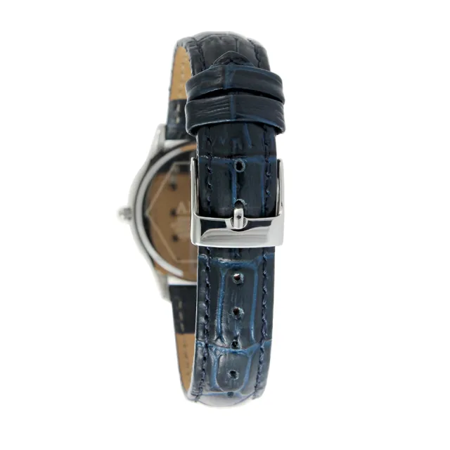 【ARTEX】ARTEX 方晶隨行白管+ 5605真皮手錶-寶藍/銀33mm