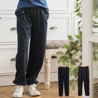 【衣心衣意中大尺碼】現貨MIT-保暖木釦口袋長褲(黑色-藍色TT2B8047)