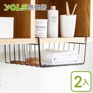 【YOLE 悠樂居】掛式抽屜置物架/收納籃-無勾#1325123(黑-2入)