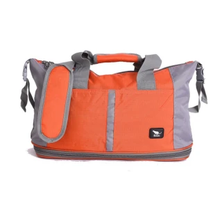 【COUGAR】可加大 可掛行李箱 旅行袋/手提袋/側背袋(7037 橘色)