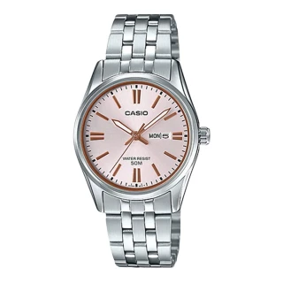 【CASIO 卡西歐】氣質石英指針女錶 不鏽鋼錶帶 粉面 防水50米(LTP-1335D-4A)
