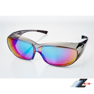 【Z-POLS】舒適PC防爆七彩帥氣電鍍抗UV400包覆型太陽眼鏡(專業包覆設計 近視可直接包覆使用超方便)