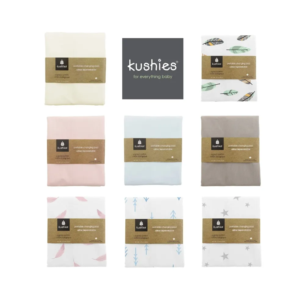 【kushies】有機純棉平紋針織防水保潔墊 95x85cm(大尺寸-8種花色選擇)