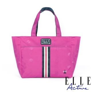 【ELLE active】經典復刻系列-托特包/購物袋/手提袋-小-桃紅色