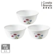 【CORELLE 康寧餐具】花漾彩繪3件式450ml中式碗組(C05)