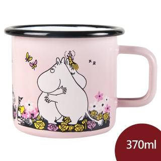 【Muurla】嚕嚕米馬克杯 琺瑯杯 水杯 擁抱 粉紅 370ml