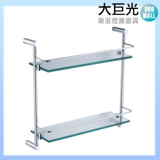 【大巨光】37CM 銅鍍鉻強化玻璃置物架(P-315)