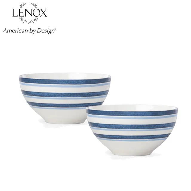 【LENOX】藍色假期(藍色假期條紋多用碗-2入)