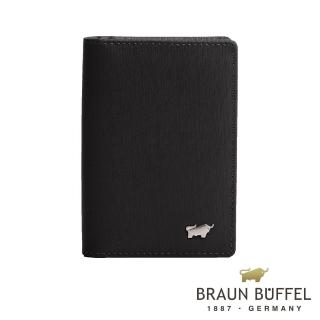 【BRAUN BUFFEL 德國小金牛】台灣總代理 HOMME-M紳士 4卡名片夾-黑色(BF306-402-BK)