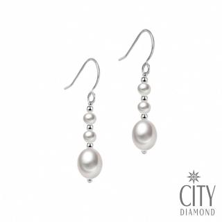 【City Diamond 引雅】天然珍珠水滴耳環(手作設計系列)