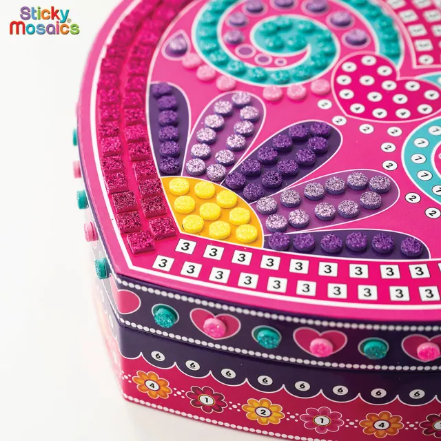 【Sticky Mosaics】馬賽克拼貼-心型珠寶盒(隨拆隨玩、具備收納功能)