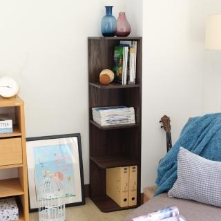 【EASY HOME】多功能角櫃四層收納置物櫃-雙色可選(轉角書櫃 角櫃 轉角收納 轉角櫃)