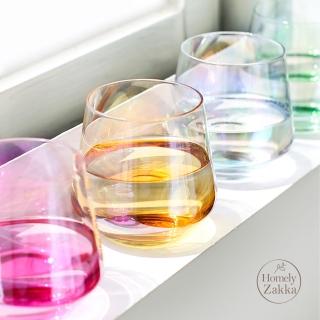 【Homely Zakka】創意炫彩玻璃杯/酒杯/果汁杯360ml(炫彩黃)