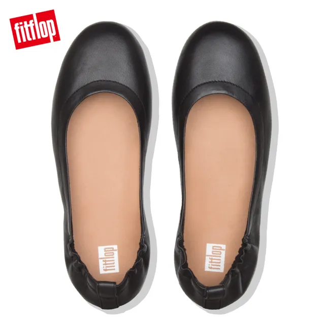 【FitFlop】ALLEGRO LEATHER BALLERINAS經典芭蕾舞鞋-女(黑色)