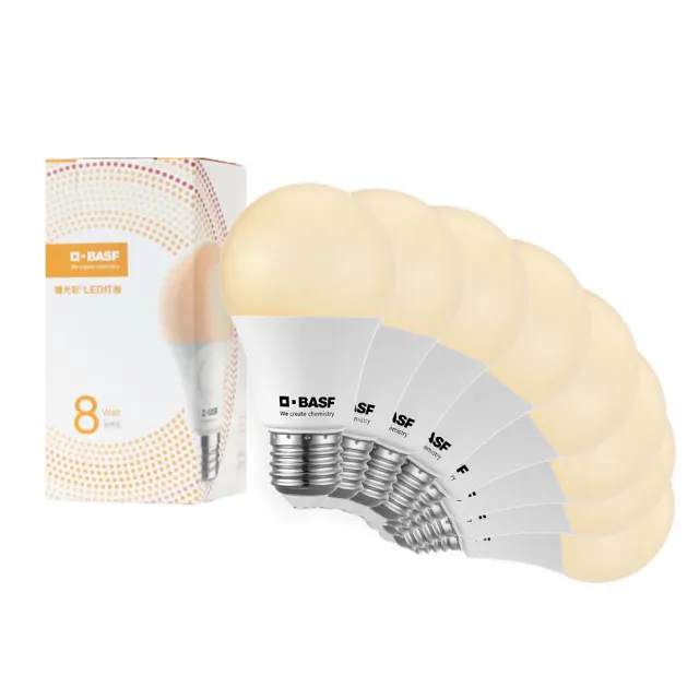 【臻光彩】LED燈泡8W 小橘美肌_自然光8入(Ra95 /德國巴斯夫專利技術)