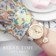 【Relax Time】LOVE 愛戀系列 陶瓷三眼手錶 -蜜糖玫 送愛心手鍊(RT-91-2)