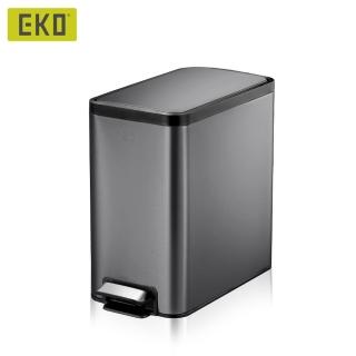 【EKO】樂韻靜音垃圾桶-8L(曜石黑/居家/客廳/浴室)