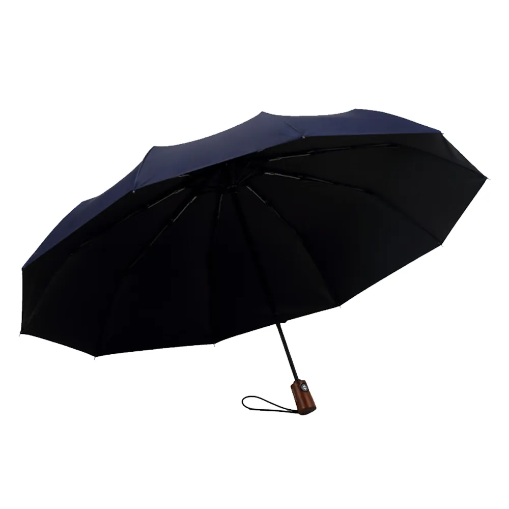 【樂邁家居】抗UV超大105cm 紳士傘 自動晴雨傘(經典雙色任選/超大單人傘面/質感實木直柄)