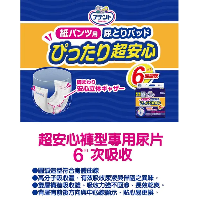 【日本大王】愛適多 貼合超安心褲型專用尿片_6次吸收(18片/包)