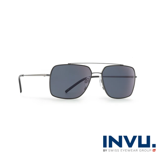【INVU瑞士】來自瑞士飛行員造型水銀偏光太陽眼鏡(黯灰-P1900B)