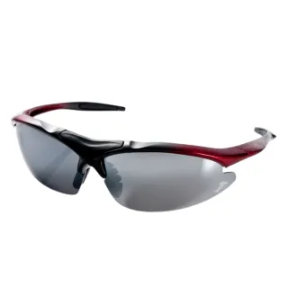 【Z-POLS】TR90彈性輕量黑紅漸層 搭載PC防爆電鍍水銀黑運動太陽眼鏡(抗UV400抗烈陽多功能輕量運動眼鏡)