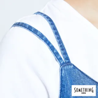 【SOMETHING】女裝 涼夏細帶背心(中古藍)
